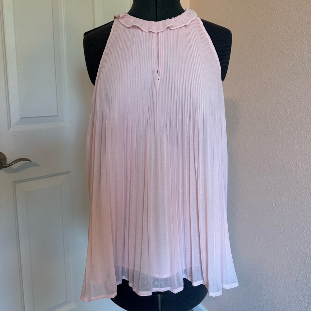 VTG Y2k Forever 21 Contemporary Baby Pink Pleated Baby Doll Tank Top Coquette